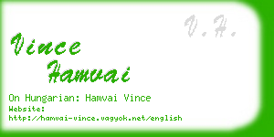 vince hamvai business card